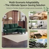 image:imageVINGLI 685 L Shaped Couch with Movable Storage Ottoman Convertible Sectional Sofa in Soft Corduroy Fabric Modern Reversible Chaise Couch for Small Spaces Apartment Living RoomDark GreenDark Green