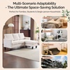 image:imageVINGLI 685 L Shaped Couch with Movable Storage Ottoman Convertible Sectional Sofa in Soft Corduroy Fabric Modern Reversible Chaise Couch for Small Spaces Apartment Living RoomDark GreenCream White