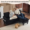 image:imageVINGLI 685 L Shaped Couch with Movable Storage Ottoman Convertible Sectional Sofa in Soft Corduroy Fabric Modern Reversible Chaise Couch for Small Spaces Apartment Living RoomDark GreenBlack