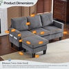 image:imageVINGLI 685 L Shaped Couch with Movable Storage Ottoman Convertible Sectional Sofa in Soft Corduroy Fabric Modern Reversible Chaise Couch for Small Spaces Apartment Living RoomDark GreenGrey
