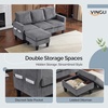 image:imageVINGLI 685 L Shaped Couch with Movable Storage Ottoman Convertible Sectional Sofa in Soft Corduroy Fabric Modern Reversible Chaise Couch for Small Spaces Apartment Living RoomDark GreenGrey