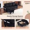 image:imageVINGLI 685 L Shaped Couch with Movable Storage Ottoman Convertible Sectional Sofa in Soft Corduroy Fabric Modern Reversible Chaise Couch for Small Spaces Apartment Living RoomDark GreenBlack