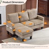image:imageVINGLI 685 L Shaped Couch with Movable Storage Ottoman Convertible Sectional Sofa in Soft Corduroy Fabric Modern Reversible Chaise Couch for Small Spaces Apartment Living RoomDark GreenKhaki