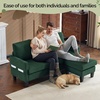 image:imageVINGLI 685 L Shaped Couch with Movable Storage Ottoman Convertible Sectional Sofa in Soft Corduroy Fabric Modern Reversible Chaise Couch for Small Spaces Apartment Living RoomDark GreenDark Green