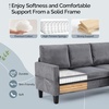 image:imageVINGLI 685 L Shaped Couch with Movable Storage Ottoman Convertible Sectional Sofa in Soft Corduroy Fabric Modern Reversible Chaise Couch for Small Spaces Apartment Living RoomDark GreenGrey