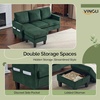 image:imageVINGLI 685 L Shaped Couch with Movable Storage Ottoman Convertible Sectional Sofa in Soft Corduroy Fabric Modern Reversible Chaise Couch for Small Spaces Apartment Living RoomDark GreenDark Green