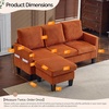 image:imageVINGLI 685 L Shaped Couch with Movable Storage Ottoman Convertible Sectional Sofa in Soft Corduroy Fabric Modern Reversible Chaise Couch for Small Spaces Apartment Living RoomDark GreenOrange