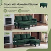 image:imageVINGLI 685 L Shaped Couch with Movable Storage Ottoman Convertible Sectional Sofa in Soft Corduroy Fabric Modern Reversible Chaise Couch for Small Spaces Apartment Living RoomDark GreenDark Green