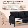 image:imageVINGLI 685 L Shaped Couch with Movable Storage Ottoman Convertible Sectional Sofa in Soft Corduroy Fabric Modern Reversible Chaise Couch for Small Spaces Apartment Living RoomDark GreenBlack