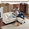 image:imageVINGLI 685 L Shaped Couch with Movable Storage Ottoman Convertible Sectional Sofa in Soft Corduroy Fabric Modern Reversible Chaise Couch for Small Spaces Apartment Living RoomDark GreenCream White