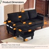 image:imageVINGLI 685 L Shaped Couch with Movable Storage Ottoman Convertible Sectional Sofa in Soft Corduroy Fabric Modern Reversible Chaise Couch for Small Spaces Apartment Living RoomDark GreenBlack