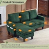 image:imageVINGLI 685 L Shaped Couch with Movable Storage Ottoman Convertible Sectional Sofa in Soft Corduroy Fabric Modern Reversible Chaise Couch for Small Spaces Apartment Living RoomDark GreenDark Green