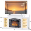 image:imageVINGLI 70 Fireplace TV Stand with Mantel Modern TV Stand with LED Light for TVs Up to 80 Entertainment Center with Storage for Bedroom 23 Electric Fireplace Insert Heater for Living Room