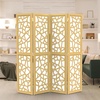 image:imageVINGLI 70 H Room Divider NonWoven Fabric Privacy Screen Indoor Partition Wall Dividers Freestanding Hinged Space Separator with Modern Unique Pattern White 4 PanelGold