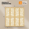 image:imageVINGLI 70 H Room Divider NonWoven Fabric Privacy Screen Indoor Partition Wall Dividers Freestanding Hinged Space Separator with Modern Unique Pattern White 4 PanelGold