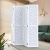 image:imageVINGLI 70 H Room Divider NonWoven Fabric Privacy Screen Indoor Partition Wall Dividers Freestanding Hinged Space Separator with Modern Unique Pattern White 4 PanelWhite