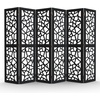 image:imageVINGLI 70 H Room Divider NonWoven Fabric Privacy Screen Indoor Partition Wall Dividers Freestanding Hinged Space Separator with Modern Unique Pattern White 4 PanelBlack