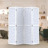 image:imageVINGLI 70 H Room Divider NonWoven Fabric Privacy Screen Indoor Partition Wall Dividers Freestanding Hinged Space Separator with Modern Unique Pattern White 4 PanelWhite