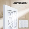 image:imageVINGLI 70 H Room Divider NonWoven Fabric Privacy Screen Indoor Partition Wall Dividers Freestanding Hinged Space Separator with Modern Unique Pattern White 4 PanelWhite