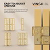 image:imageVINGLI 70 H Room Divider NonWoven Fabric Privacy Screen Indoor Partition Wall Dividers Freestanding Hinged Space Separator with Modern Unique Pattern White 4 PanelGold