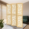 image:imageVINGLI 70 H Room Divider NonWoven Fabric Privacy Screen Indoor Partition Wall Dividers Freestanding Hinged Space Separator with Modern Unique Pattern White 4 PanelGold