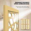 image:imageVINGLI 70 H Room Divider NonWoven Fabric Privacy Screen Indoor Partition Wall Dividers Freestanding Hinged Space Separator with Modern Unique Pattern White 4 PanelGold