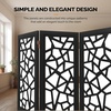 image:imageVINGLI 70 H Room Divider NonWoven Fabric Privacy Screen Indoor Partition Wall Dividers Freestanding Hinged Space Separator with Modern Unique Pattern White 4 PanelBlack