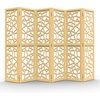 image:imageVINGLI 70 H Room Divider NonWoven Fabric Privacy Screen Indoor Partition Wall Dividers Freestanding Hinged Space Separator with Modern Unique Pattern White 4 PanelGold