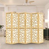 image:imageVINGLI 70 H Room Divider NonWoven Fabric Privacy Screen Indoor Partition Wall Dividers Freestanding Hinged Space Separator with Modern Unique Pattern White 4 PanelGold