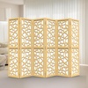 image:imageVINGLI 70 H Room Divider NonWoven Fabric Privacy Screen Indoor Partition Wall Dividers Freestanding Hinged Space Separator with Modern Unique Pattern White 4 PanelGold
