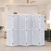 image:imageVINGLI 70 H Room Divider NonWoven Fabric Privacy Screen Indoor Partition Wall Dividers Freestanding Hinged Space Separator with Modern Unique Pattern White 4 PanelWhite