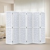 image:imageVINGLI 70 H Room Divider NonWoven Fabric Privacy Screen Indoor Partition Wall Dividers Freestanding Hinged Space Separator with Modern Unique Pattern White 4 PanelWhite