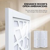 image:imageVINGLI 70 H Room Divider NonWoven Fabric Privacy Screen Indoor Partition Wall Dividers Freestanding Hinged Space Separator with Modern Unique Pattern White 4 PanelWhite