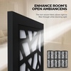 image:imageVINGLI 70 H Room Divider NonWoven Fabric Privacy Screen Indoor Partition Wall Dividers Freestanding Hinged Space Separator with Modern Unique Pattern White 4 PanelBlack