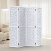 image:imageVINGLI 70 H Room Divider NonWoven Fabric Privacy Screen Indoor Partition Wall Dividers Freestanding Hinged Space Separator with Modern Unique Pattern White 4 PanelWhite