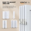 image:imageVINGLI 70 H Room Divider NonWoven Fabric Privacy Screen Indoor Partition Wall Dividers Freestanding Hinged Space Separator with Modern Unique Pattern White 4 PanelWhite