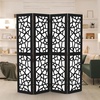 image:imageVINGLI 70 H Room Divider NonWoven Fabric Privacy Screen Indoor Partition Wall Dividers Freestanding Hinged Space Separator with Modern Unique Pattern White 4 PanelBlack