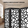 image:imageVINGLI 70 H Room Divider NonWoven Fabric Privacy Screen Indoor Partition Wall Dividers Freestanding Hinged Space Separator with Modern Unique Pattern White 4 PanelBlack