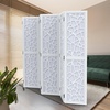 image:imageVINGLI 70 H Room Divider NonWoven Fabric Privacy Screen Indoor Partition Wall Dividers Freestanding Hinged Space Separator with Modern Unique Pattern White 4 PanelWhite