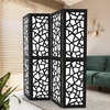 image:imageVINGLI 70 H Room Divider NonWoven Fabric Privacy Screen Indoor Partition Wall Dividers Freestanding Hinged Space Separator with Modern Unique Pattern White 4 PanelBlack