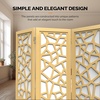 image:imageVINGLI 70 H Room Divider NonWoven Fabric Privacy Screen Indoor Partition Wall Dividers Freestanding Hinged Space Separator with Modern Unique Pattern White 4 PanelGold