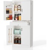 image:imageVINGLI 71 Metal Kitchen Pantry Storage Cabinet with Drawer amp 4 Doors Cupboard with Adjustable Shelves for Kitchen Dining Living Room Tall Freestanding Steel Locking Cabinet for Craft Room WhiteWhite