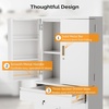 image:imageVINGLI 71 Metal Kitchen Pantry Storage Cabinet with Drawer amp 4 Doors Cupboard with Adjustable Shelves for Kitchen Dining Living Room Tall Freestanding Steel Locking Cabinet for Craft Room WhiteWhite