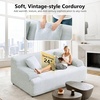 image:imageVINGLI 72 W Boneless Loveseat Sofa Cloud Corduroy Couch in a Box Compressed Deep Seat Sofa with 106 Wide Curved Armrests Easy Assembly Required for Living Room Apartments amp Office GreenLight Blue