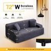 image:imageVINGLI 72 W Boneless Loveseat Sofa Cloud Corduroy Couch in a Box Compressed Deep Seat Sofa with 106 Wide Curved Armrests Easy Assembly Required for Living Room Apartments amp Office GreenDark Grey