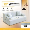 image:imageVINGLI 72 W Boneless Loveseat Sofa Cloud Corduroy Couch in a Box Compressed Deep Seat Sofa with 106 Wide Curved Armrests Easy Assembly Required for Living Room Apartments amp Office GreenLight Blue