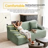 image:imageVINGLI 72 W Boneless Loveseat Sofa Cloud Corduroy Couch in a Box Compressed Deep Seat Sofa with 106 Wide Curved Armrests Easy Assembly Required for Living Room Apartments amp Office GreenGreen