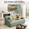image:imageVINGLI 72 W Boneless Loveseat Sofa Cloud Corduroy Couch in a Box Compressed Deep Seat Sofa with 106 Wide Curved Armrests Easy Assembly Required for Living Room Apartments amp Office GreenGreen