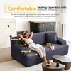 image:imageVINGLI 72 W Boneless Loveseat Sofa Cloud Corduroy Couch in a Box Compressed Deep Seat Sofa with 106 Wide Curved Armrests Easy Assembly Required for Living Room Apartments amp Office GreenDark Grey