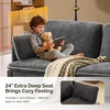 image:imageVINGLI 84 Extra Deep Seat Sofa Couch 3 Seater Upholstered Living Room Couches with 2 Piped Seater Cushions Throw Pillows Modern Linen Velvet Fabric Sofa for Apartment Bedroom OfficeBlack